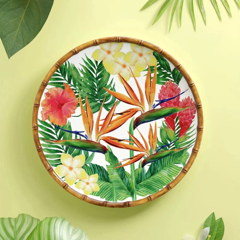 Exotic flower rundt fat / tallerken i melamin, Ø28cm - Bilde 2