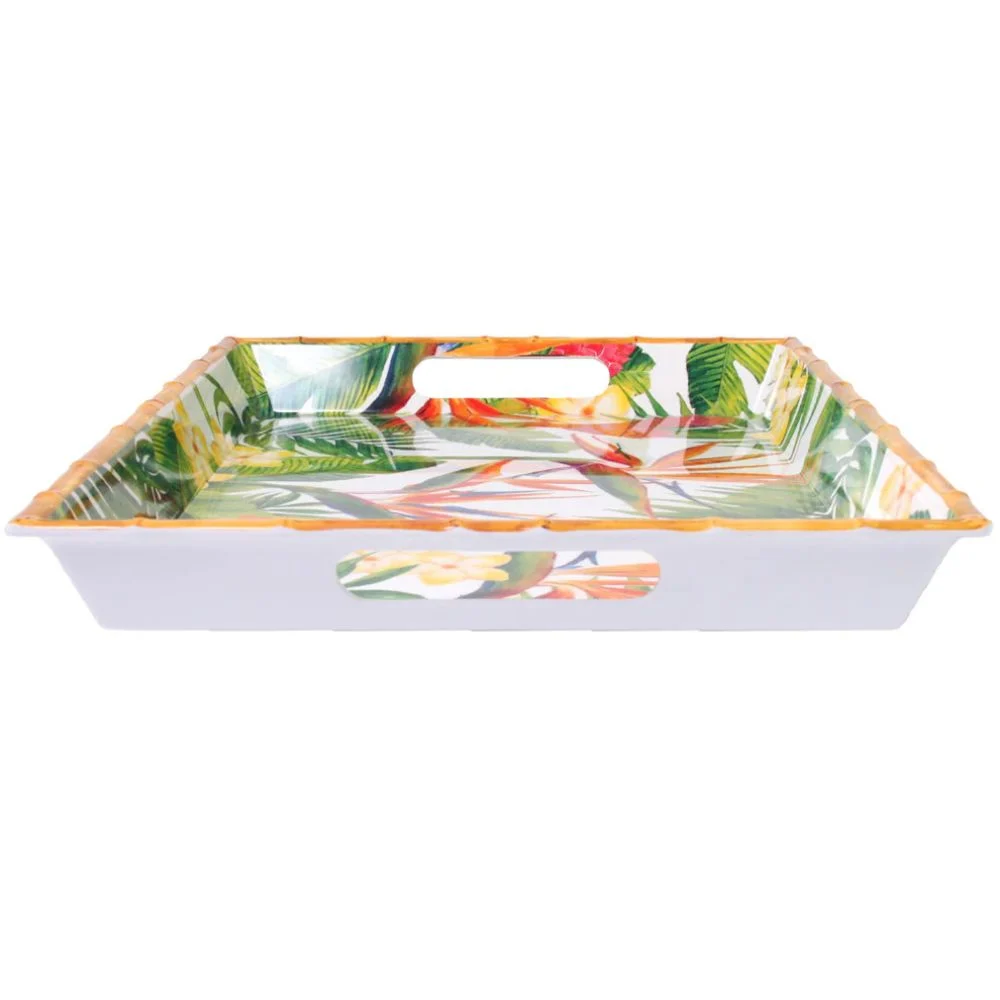 Exotic flowers serveringsbrett i melamin, 50 x 36 x 5cm - Bilde 2