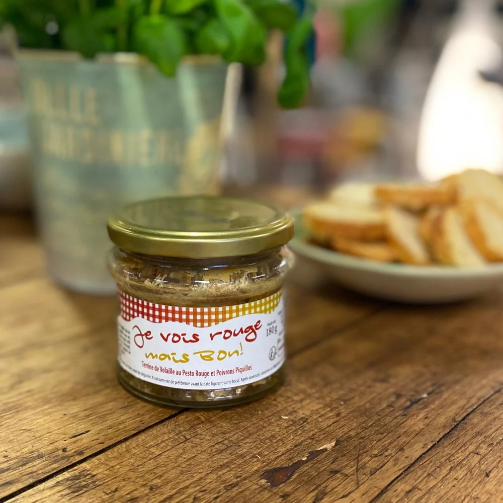 Kyllingpaté med rød pesto og piquillos – 180g