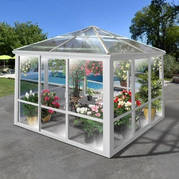 Lyon Premium paviljong 3x3m hvit m/vegg