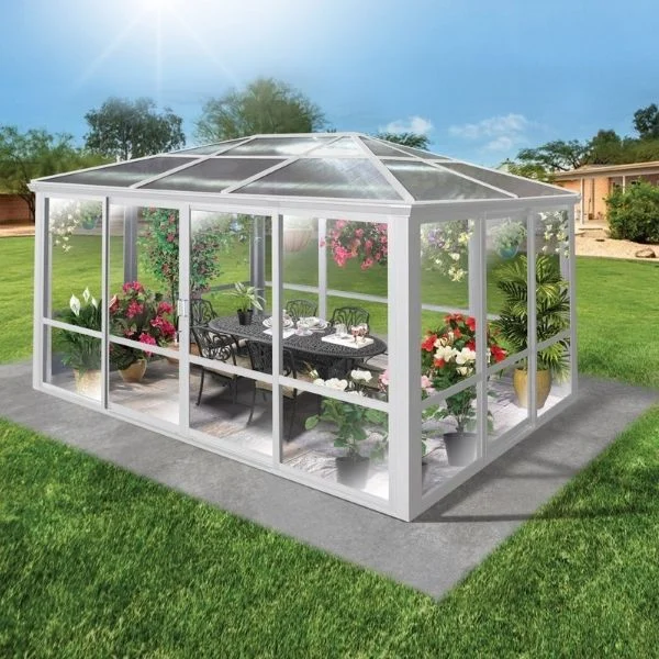 Lyon Premiun paviljong 3x4m hvit m/vegg