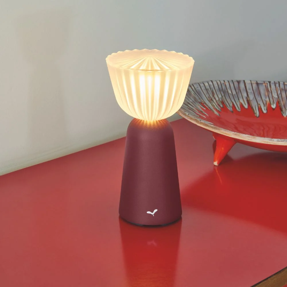 Swiing oppladbar borlampe, black cherry