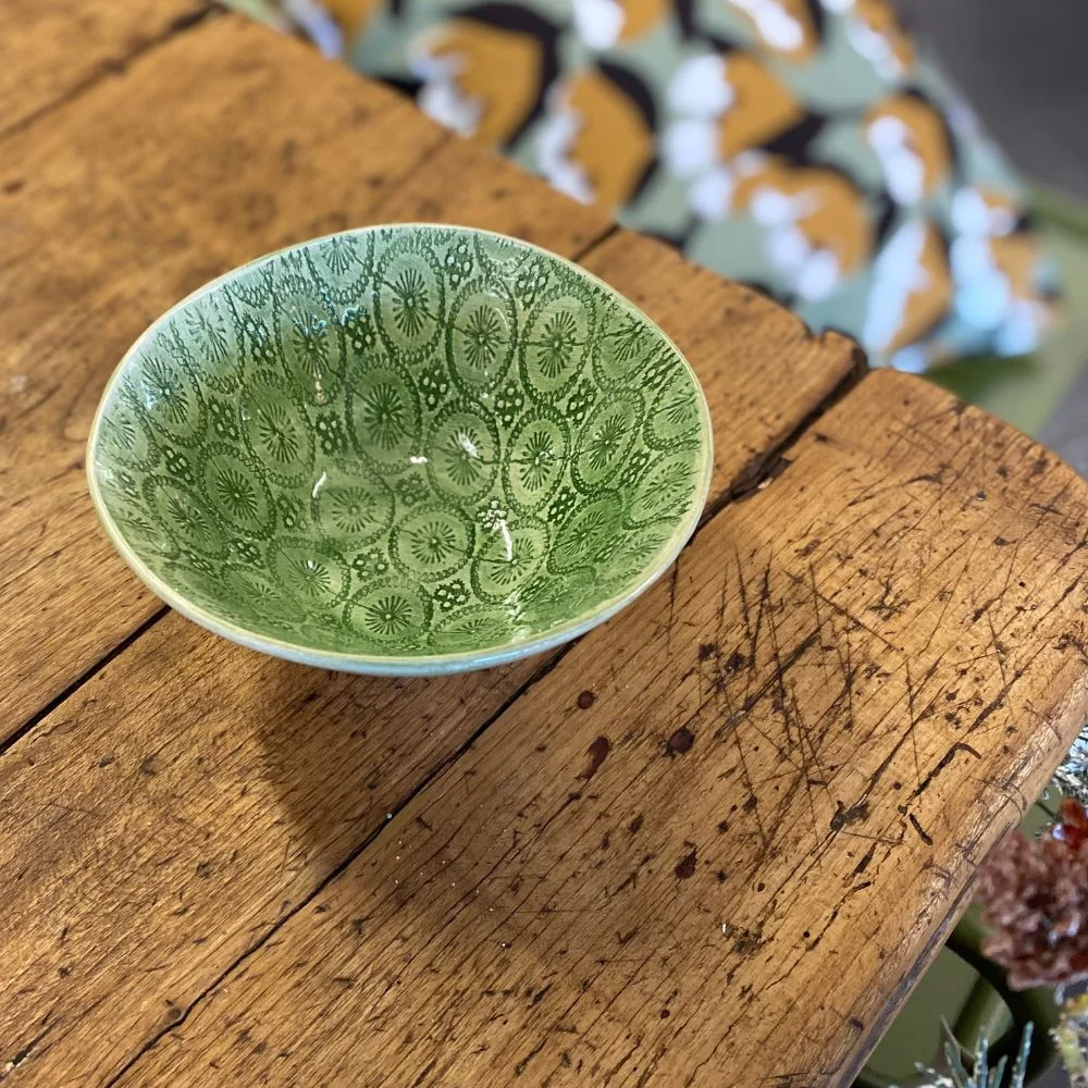 Wonki Ware dessertskål, mørkegrønn