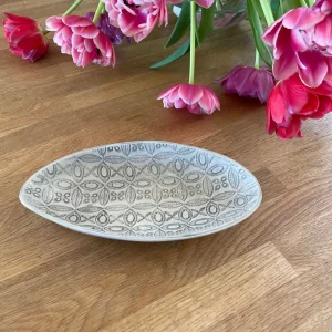 Wonki Ware oval skål, warm grey
