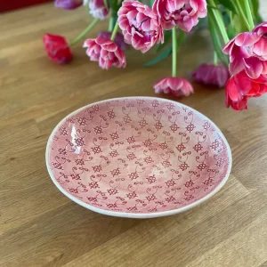 Wonki Ware spaghetti tallerken, gammelrosa
